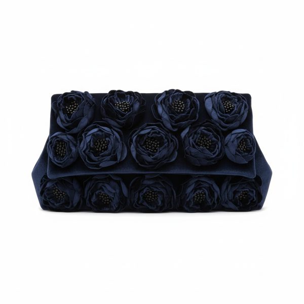 Midnight Velvet Bloom Clutch