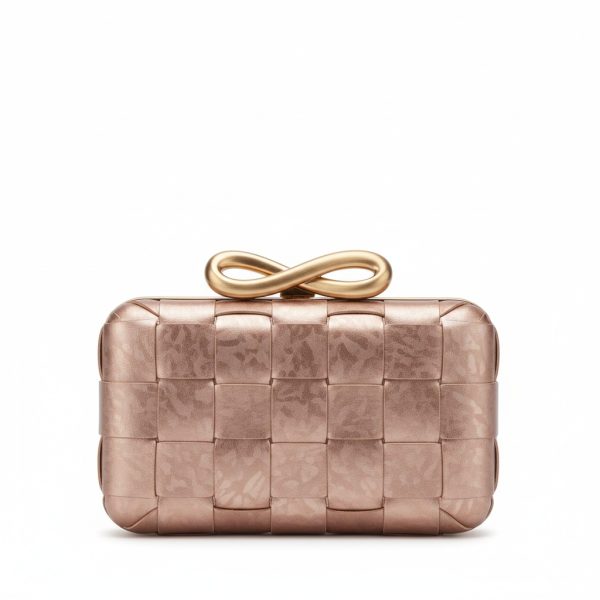 Rose Gold Woven Knot Clutch